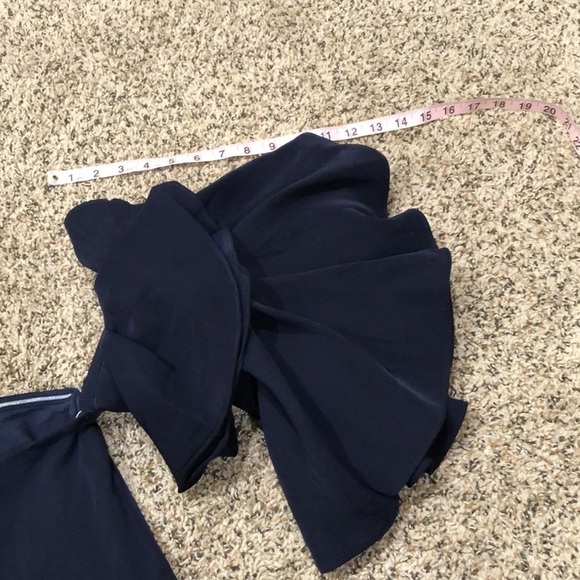 Yaura Revolve Off Shoulder Formal Dress Size Navy Blue Ruffle Sleeve - Picture 6 of 9